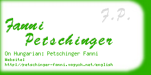 fanni petschinger business card